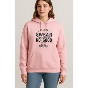 Harry Potter I Solemnly Swear‎ No Good Pink Pullover Hoodie Size M Sweatshirt